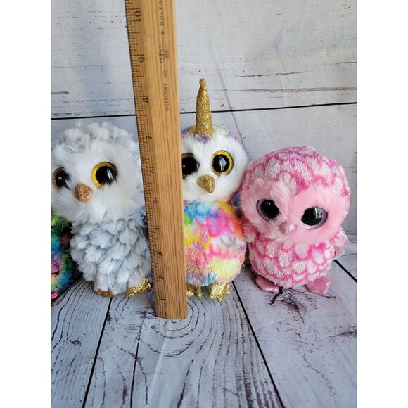 ty beanie boos lot 4 Owls enchanted Owlett Owen Pinky Stuffed Animals - Picture 12 of 12